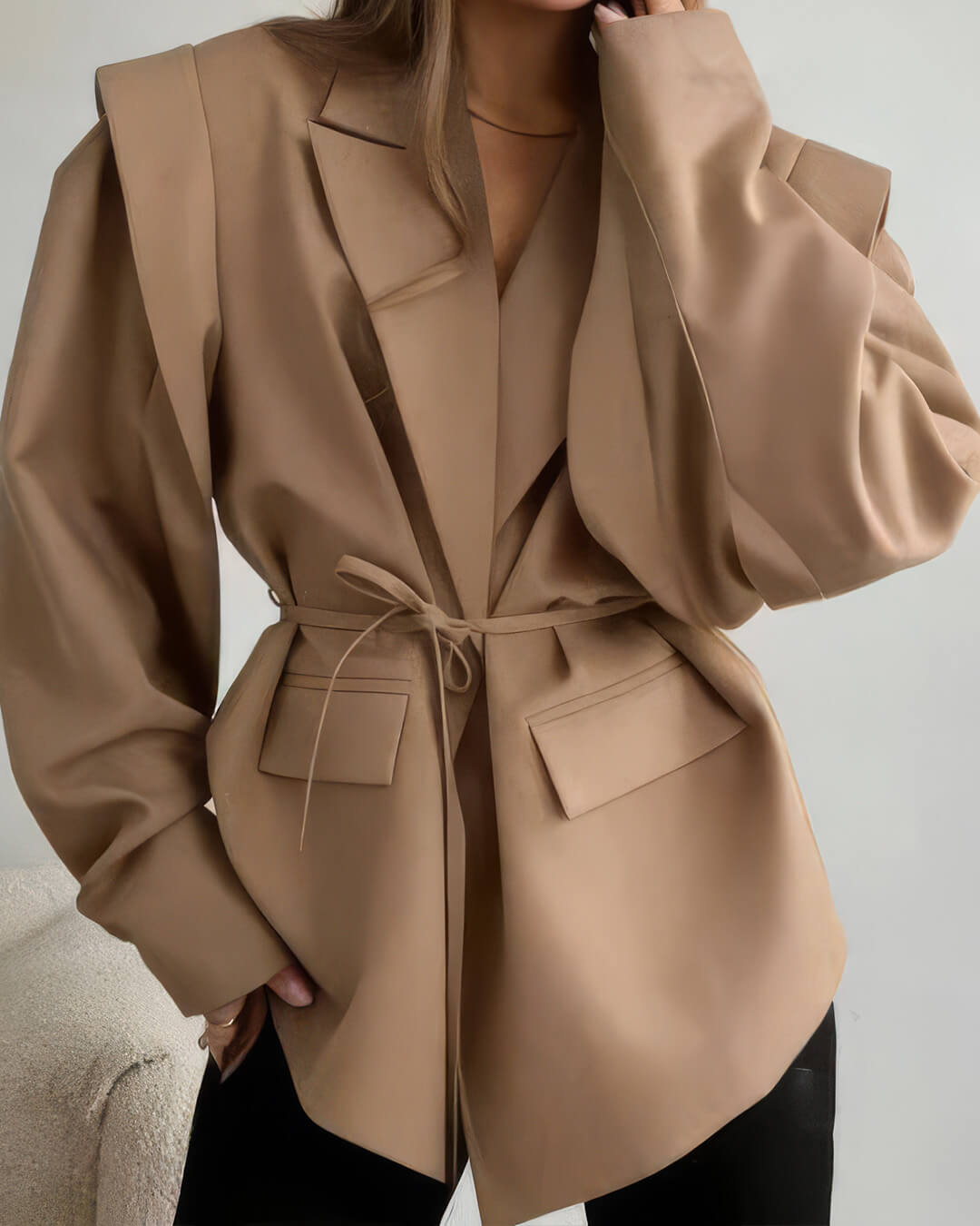 Filippa Wide Sleeve Belted Blazer