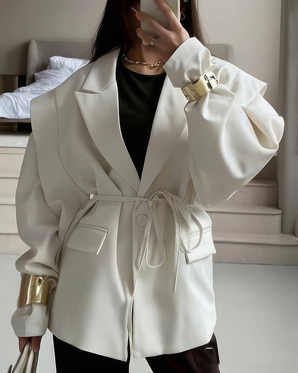Filippa Wide Sleeve Belted Blazer