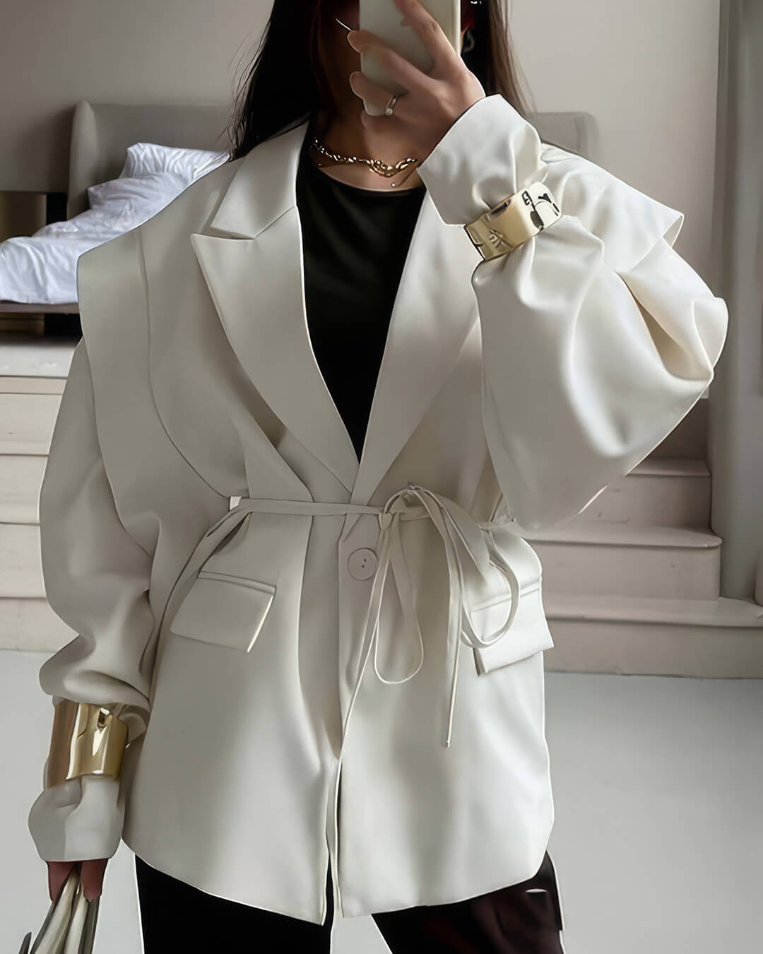 Filippa Wide Sleeve Belted Blazer