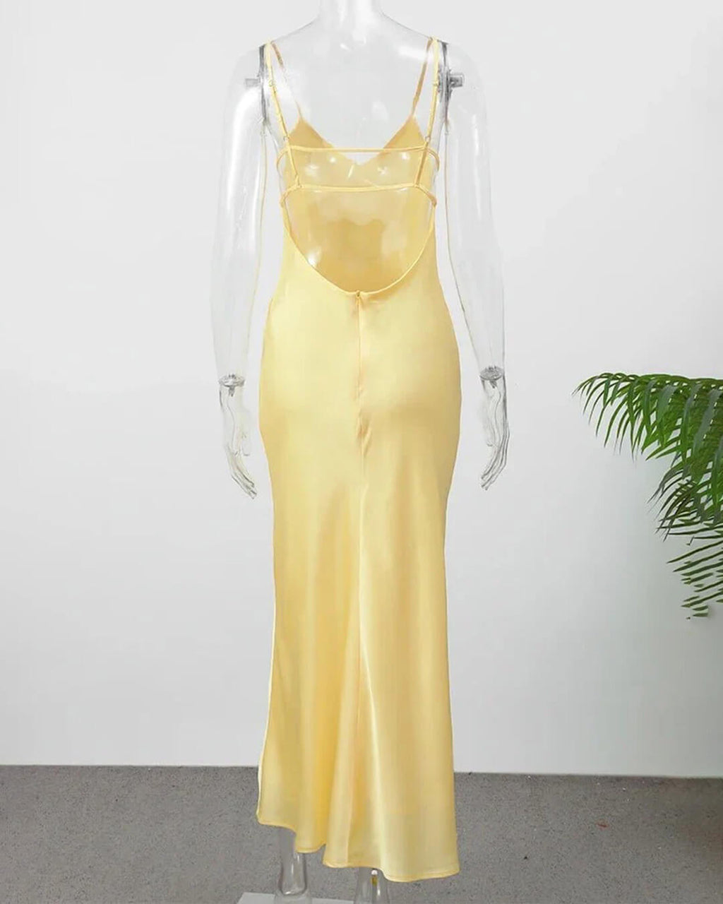 Fiora Satin Backless Maxi Dress