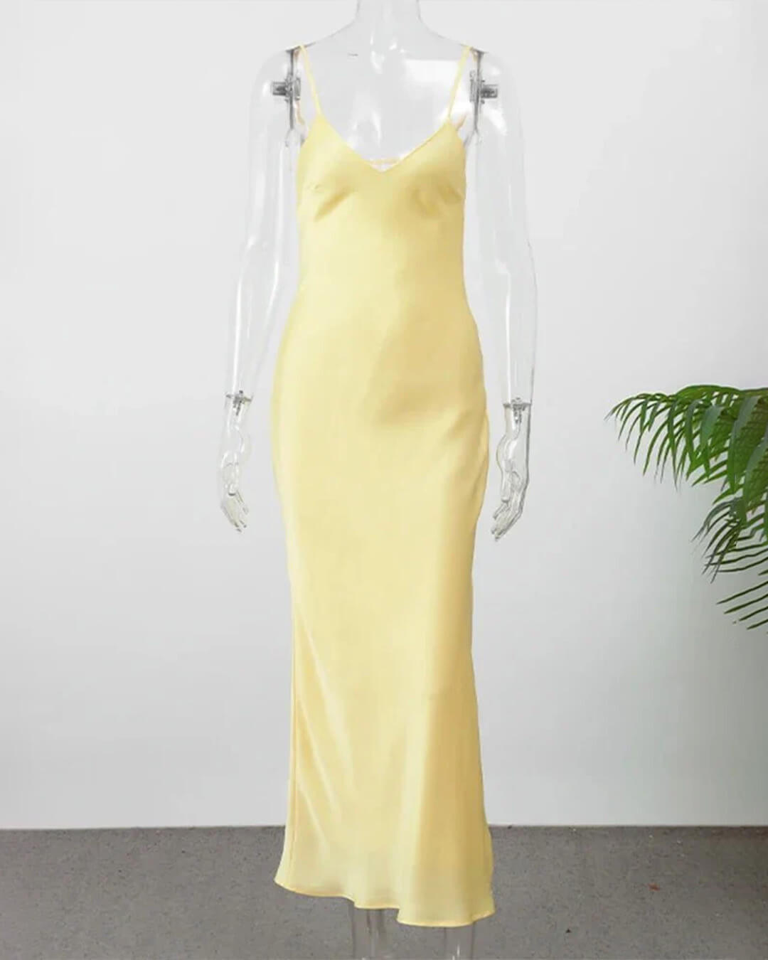 Fiora Satin Backless Maxi Dress