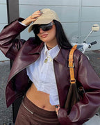 Florence Faux Leather Bomber Jacket