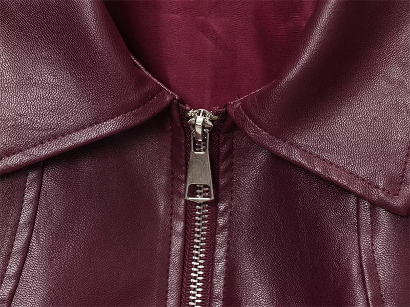 Florence Faux Leather Bomber Jacket