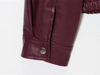 Florence Faux Leather Bomber Jacket