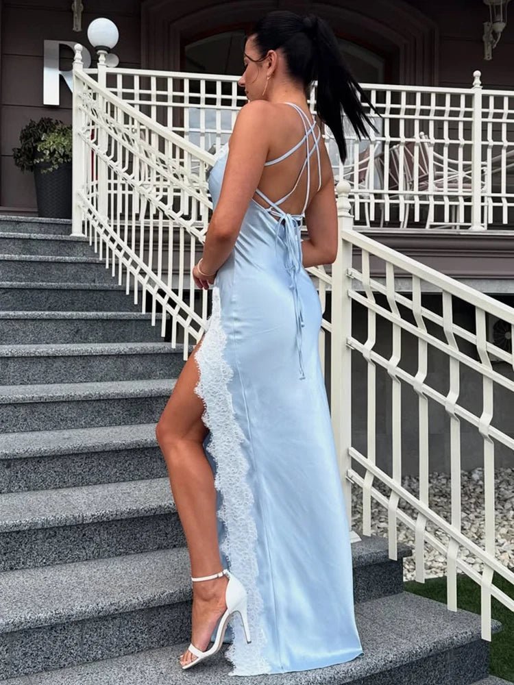 Gisele Lace Side Slit Maxi Dress