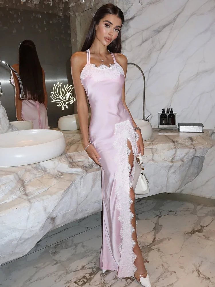 Gisele Lace Side Slit Maxi Dress