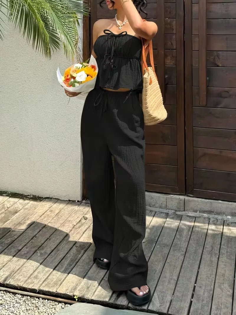 Gloria Strapless Top and Pants Suit