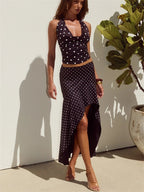 Hadley Polka Dot Halter Mini Skirt Set