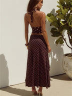 Hadley Polka Dot Halter Mini Skirt Set