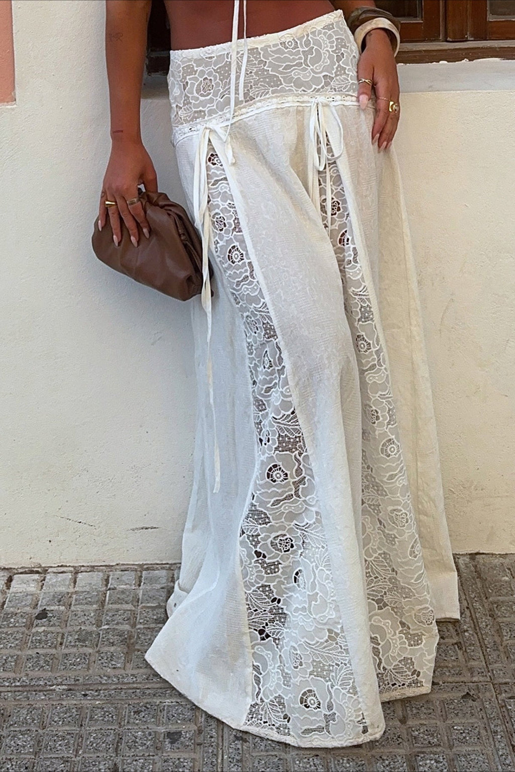 Hanna Low Waist Lace Maxi Skirt