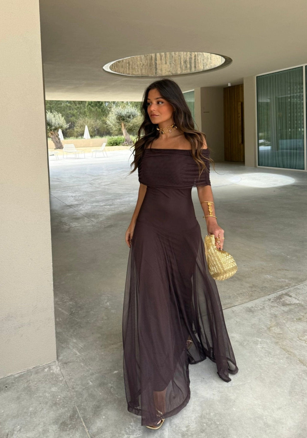 Hannah Mesh Maxi Dress
