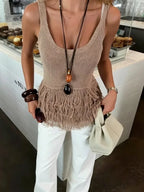Hannah Tassel Knit Tank Top