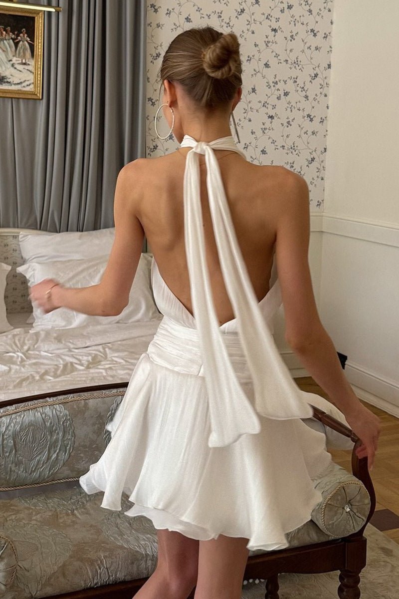 Helen Backless Shimmery Mini Dress