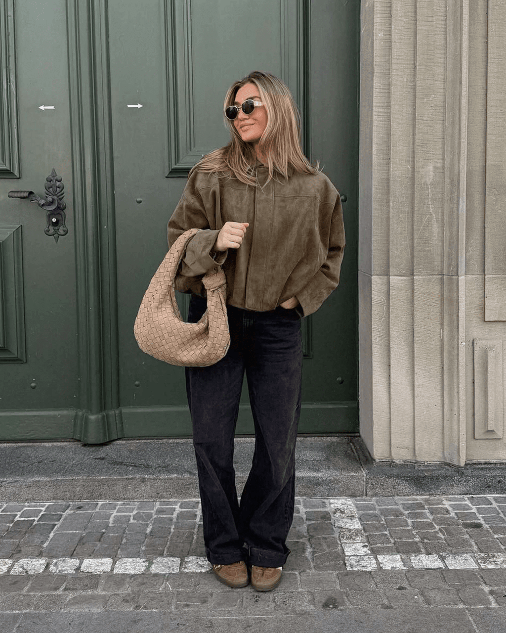 Helen Faux Suede Bomber Jacket
