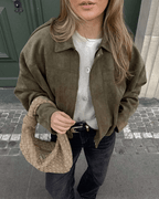 Helen Faux Suede Bomber Jacket