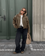 Helen Faux Suede Bomber Jacket