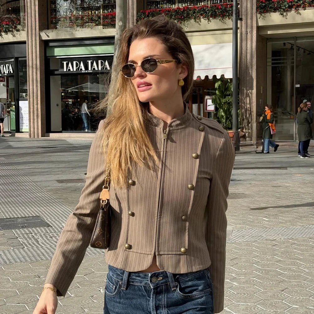 Hera Striped Zip Blazer