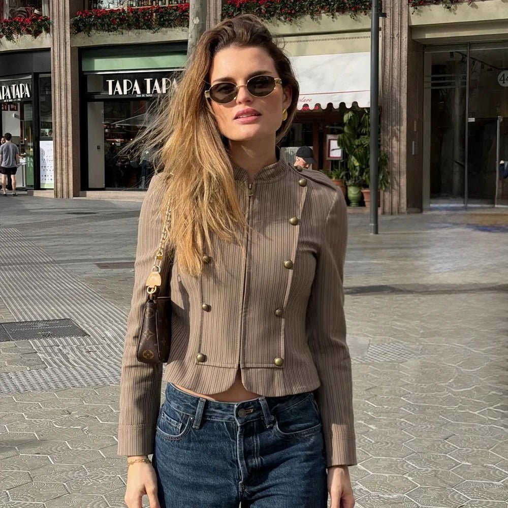 Hera Striped Zip Blazer