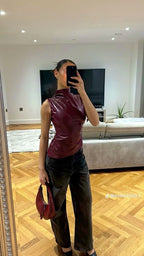 Ahlea Faux Leather Tank Top
