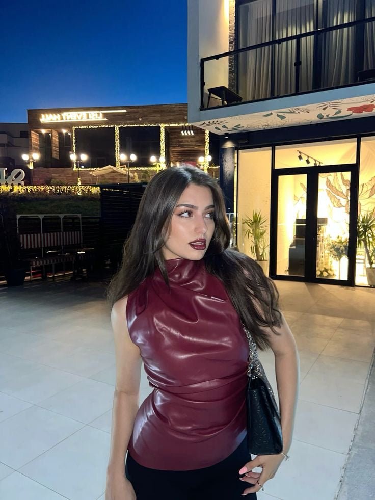 Ahlea Faux Leather Tank Top
