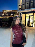 Ahlea Faux Leather Tank Top