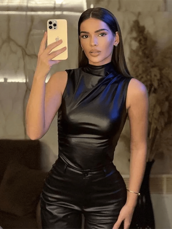 Ahlea Faux Leather Tank Top