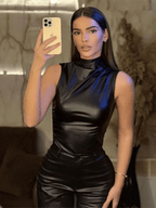 Ahlea Faux Leather Tank Top