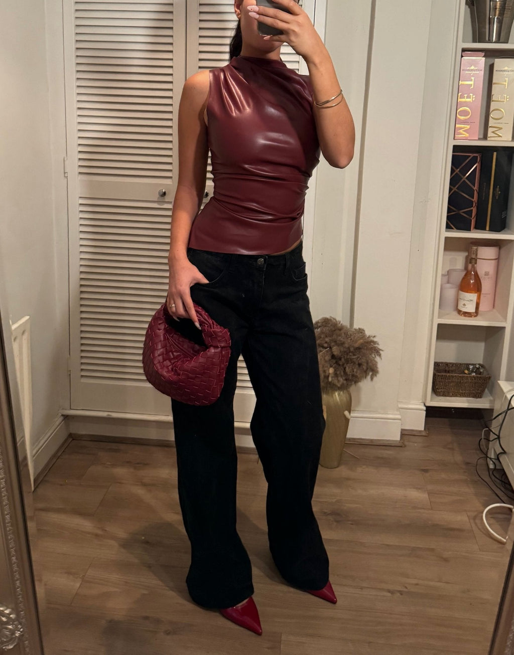 Ahlea Faux Leather Tank Top