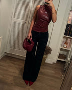 Ahlea Faux Leather Tank Top