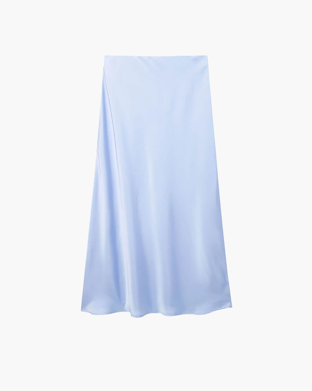 Hilde High Waist Black Satin Midi Skirt