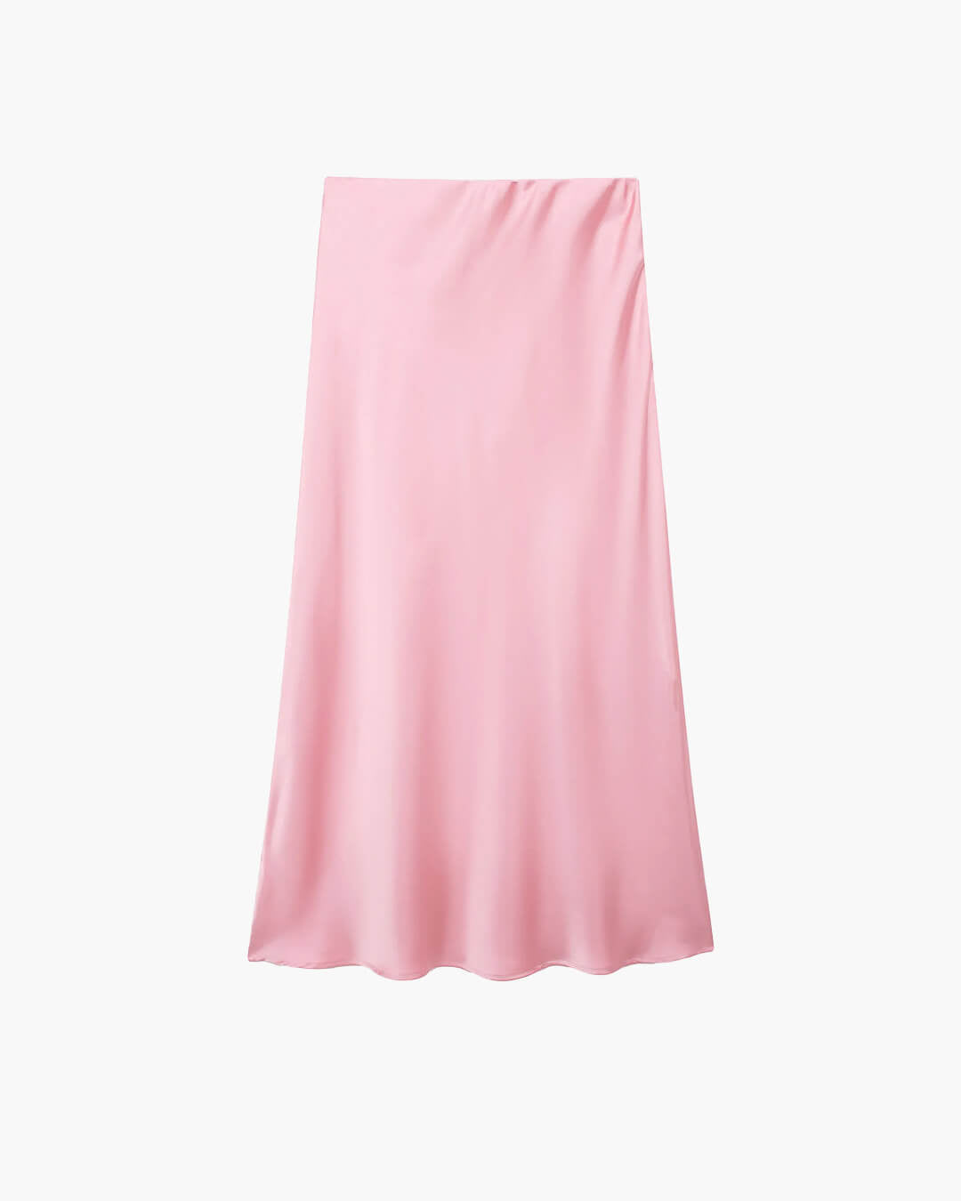 Hilde High Waist Black Satin Midi Skirt