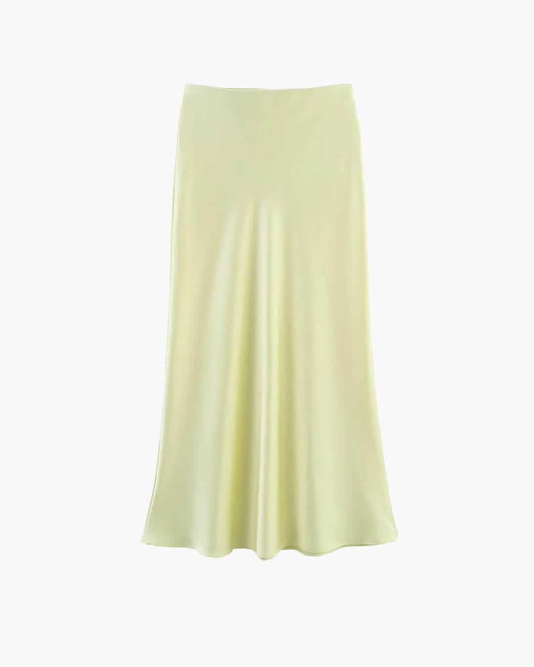 Hilde High Waist Black Satin Midi Skirt