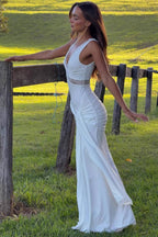 Ilaria Lace Panel Tie Strap Maxi Dress