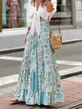 Imara Flowy Boho Print Ruffled Skirt