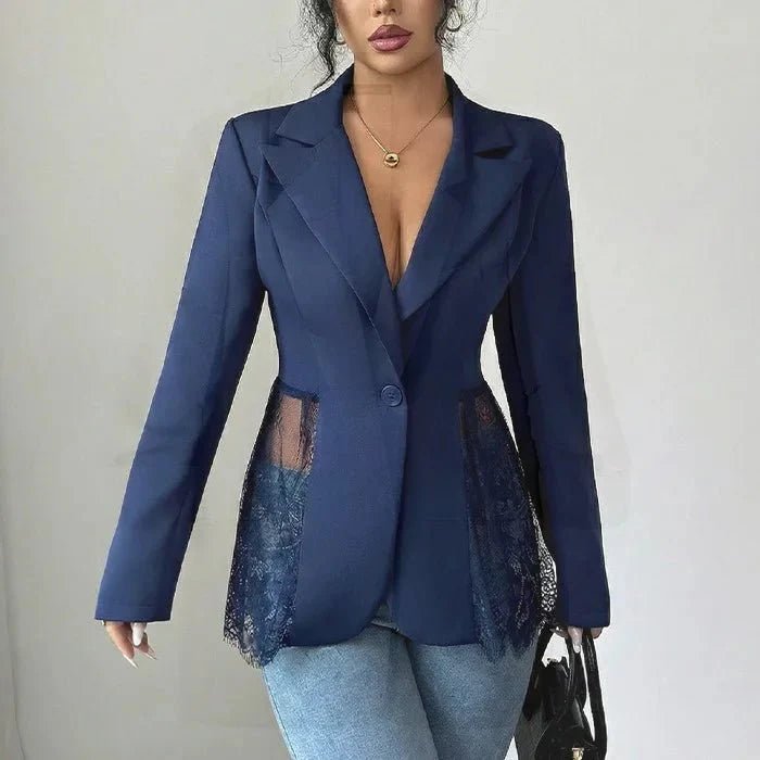 Inga Lace Panel Tailored Blazer