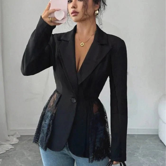 Inga Lace Panel Tailored Blazer
