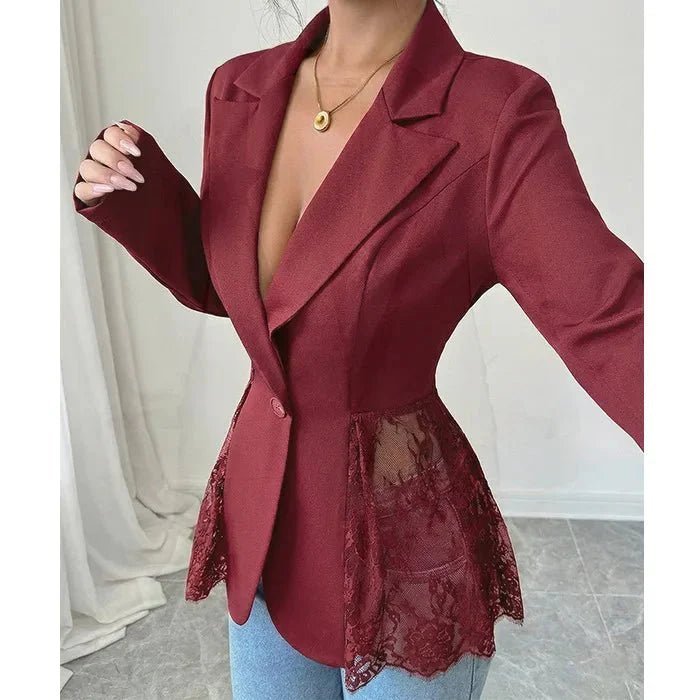 Inga Lace Panel Tailored Blazer