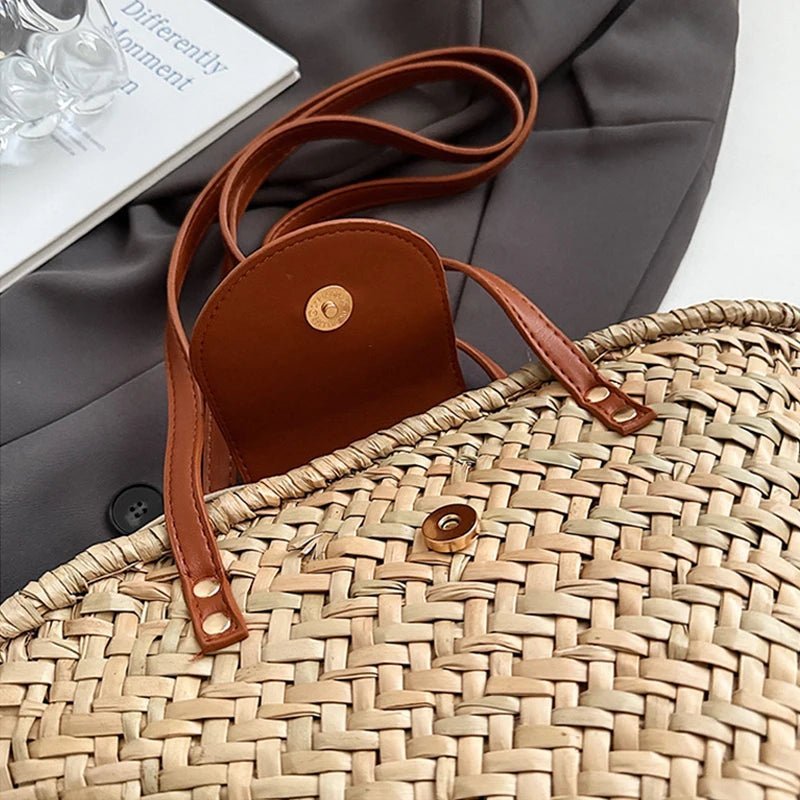 Ingela Woven Rattan Shoulder Bag