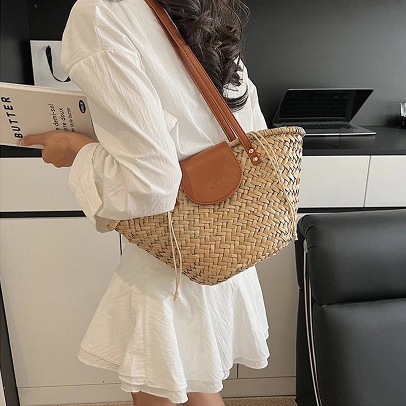 Ingela Woven Rattan Shoulder Bag