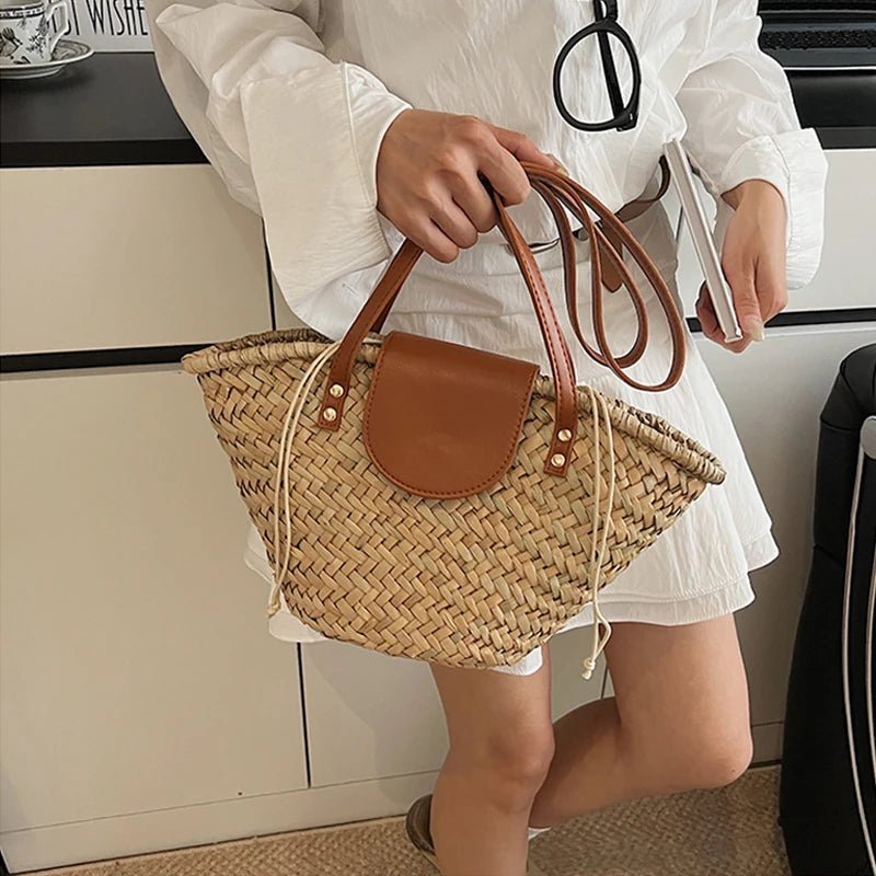 Ingela Woven Rattan Shoulder Bag
