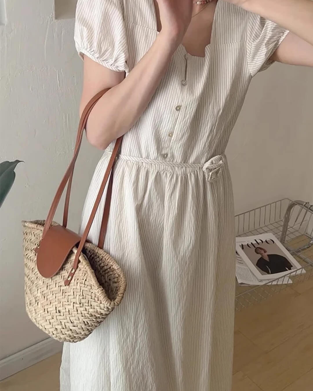Ingela Woven Rattan Shoulder Bag