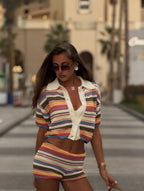 Angela Striped Crochet Co-ord Set