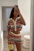 Angela Striped Crochet Co-ord Set
