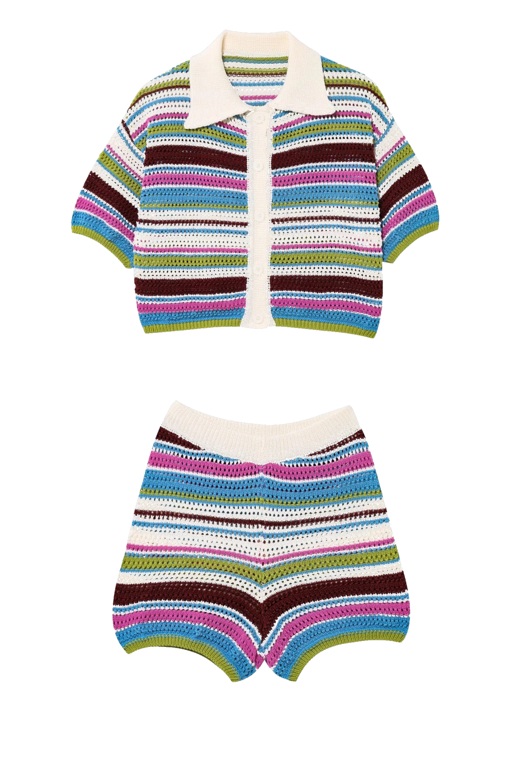 Angela Striped Crochet Co-ord Set