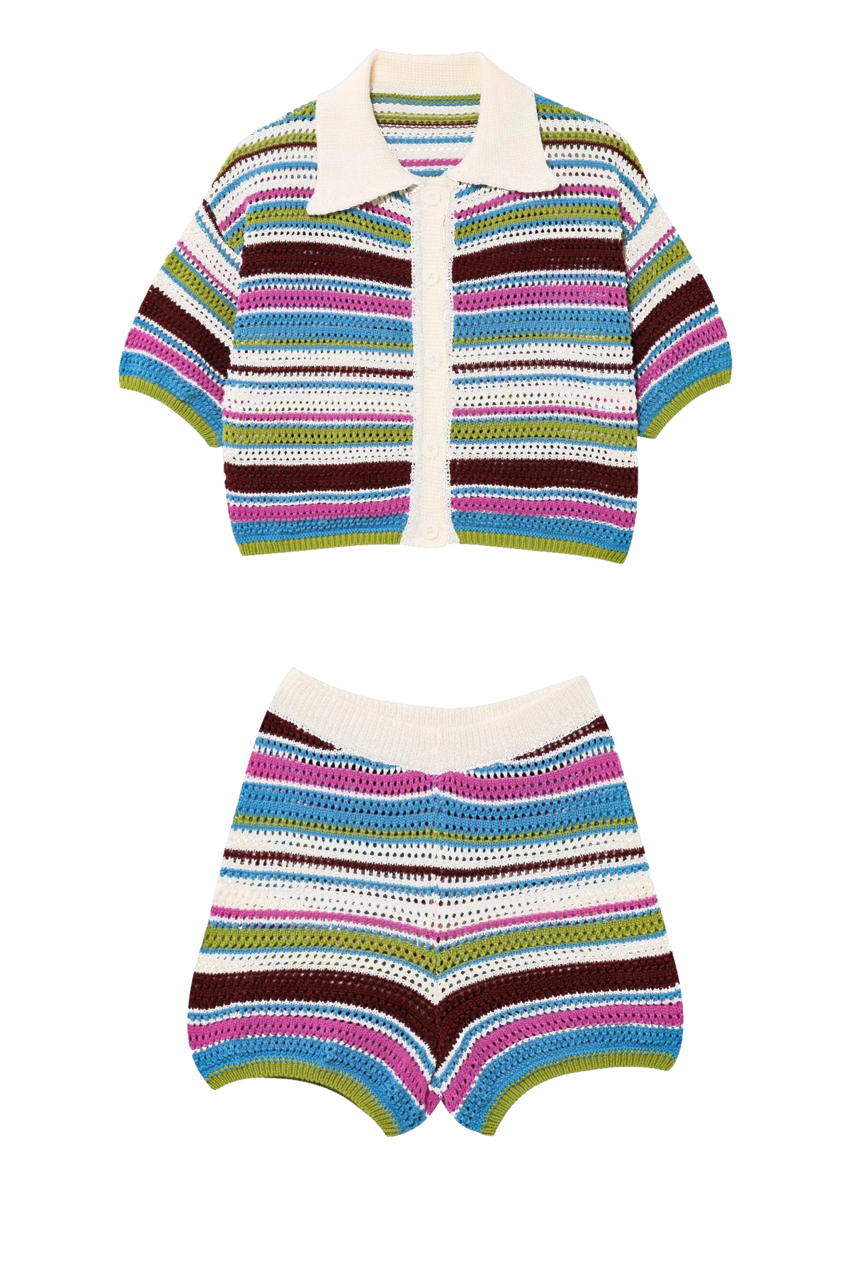Angela Striped Crochet Co-ord Set