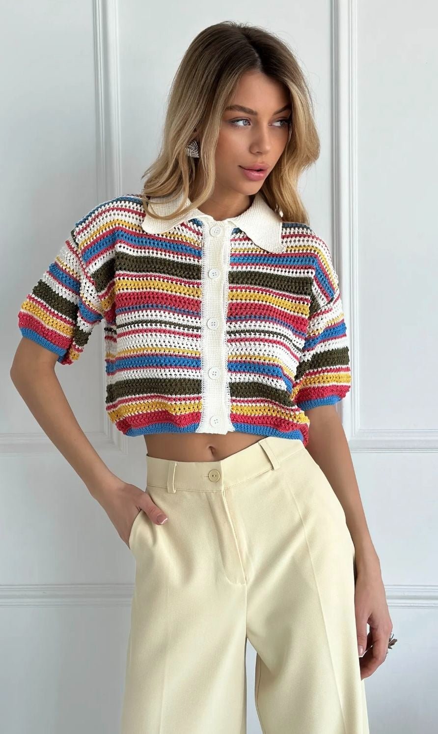 Angela Striped Crochet Co-ord Set