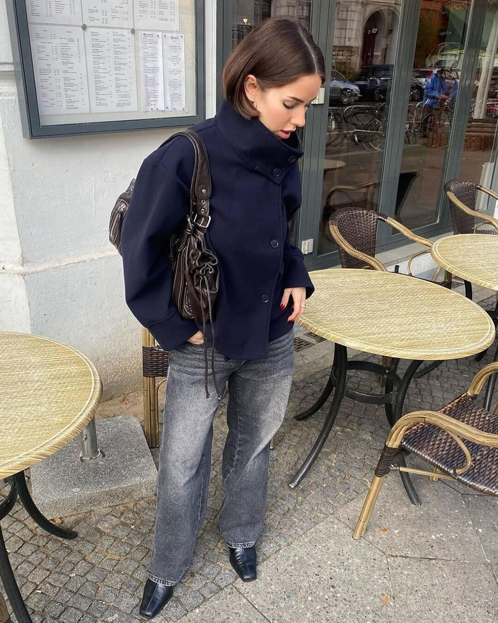 Aestra Elegant Jacket with Stand Collar