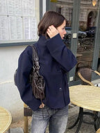 Aestra Elegant Jacket with Stand Collar