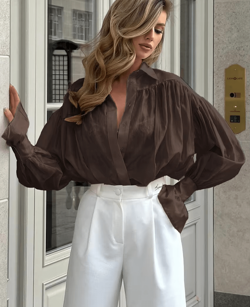 Jamie Button Down Sheer Blouse