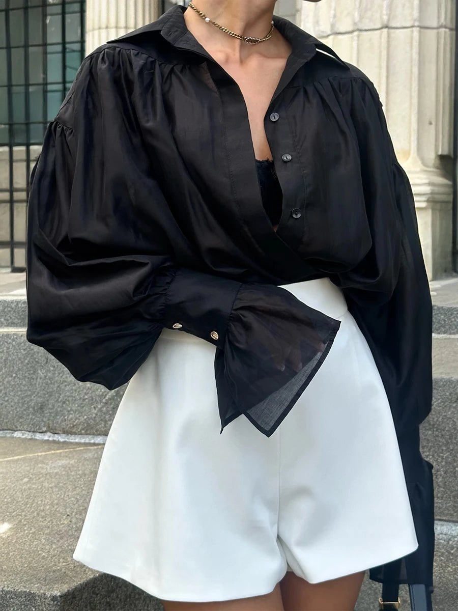 Jamie Button Down Sheer Blouse